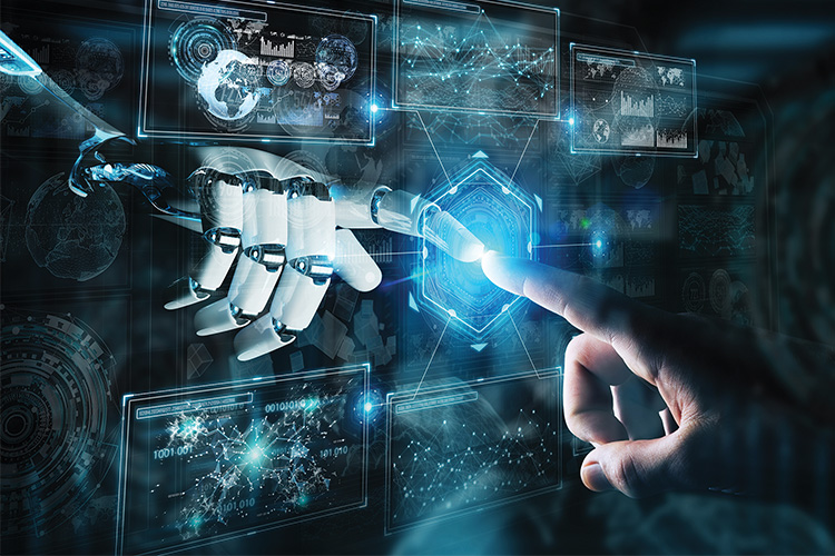 mans-finger-touching-robotic-finger
